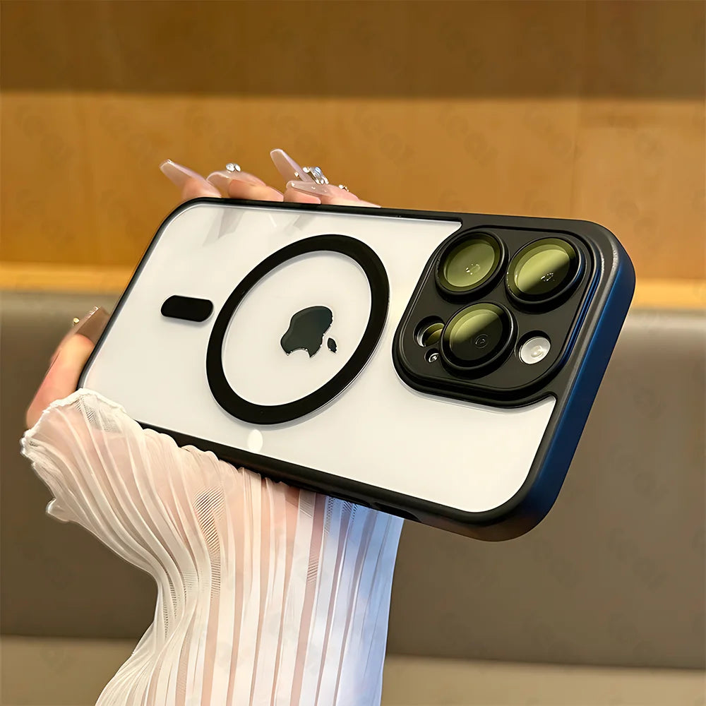 Funda de móvil de carga inalámbrica MagSafe de lujo