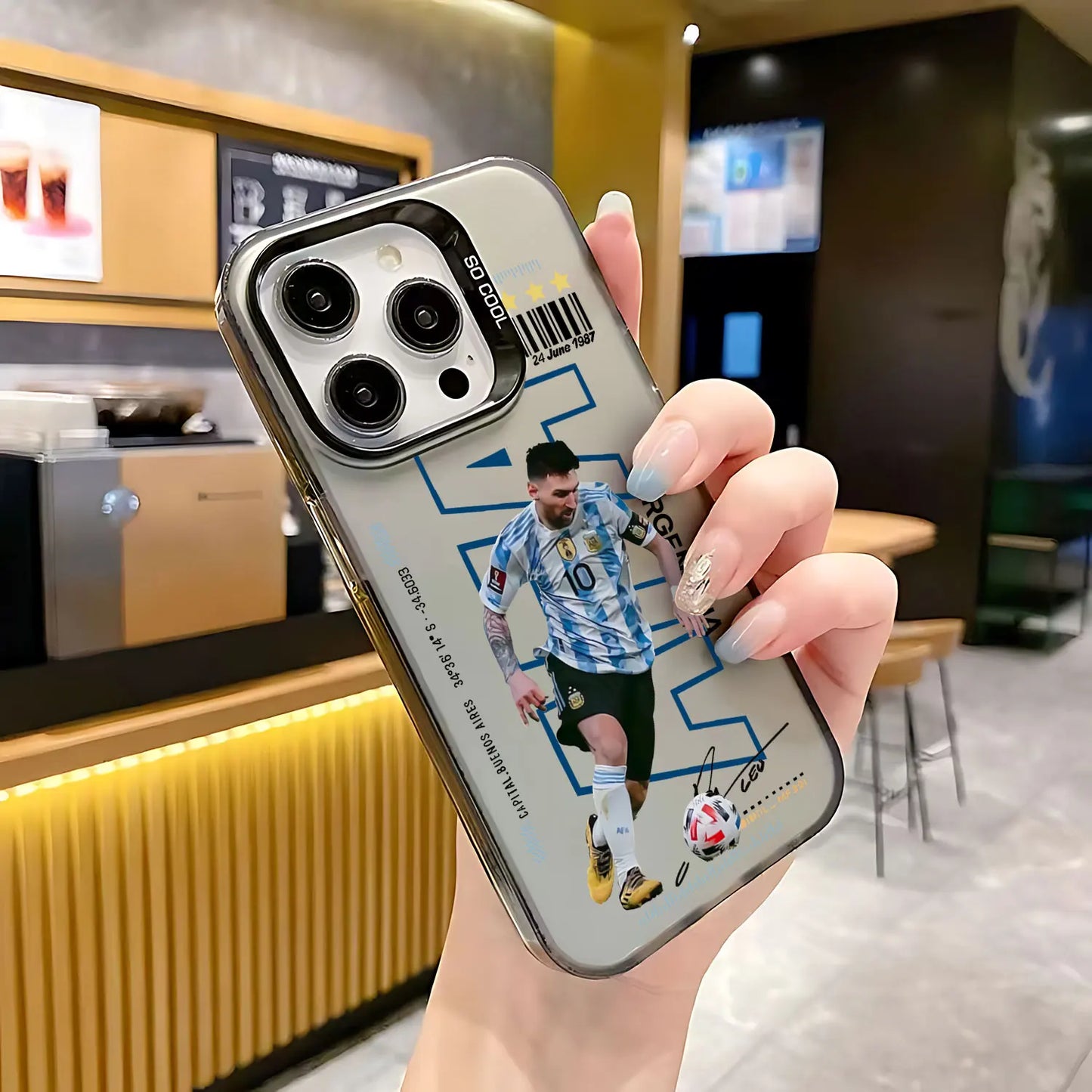 Funda para móvil trasera Popular No.10 Messi CR7 NJR.
