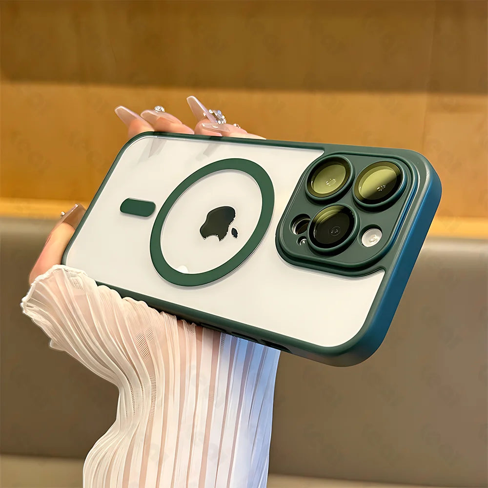 Funda de móvil de carga inalámbrica MagSafe de lujo