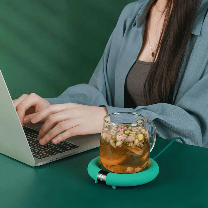 Nuevo calentador de tazas de café para uso en el escritorio de la oficina en casa, calentador de tazas de bebidas eléctrico, posavasos calefactores, almohadilla para platos para cacao, té, agua y leche.