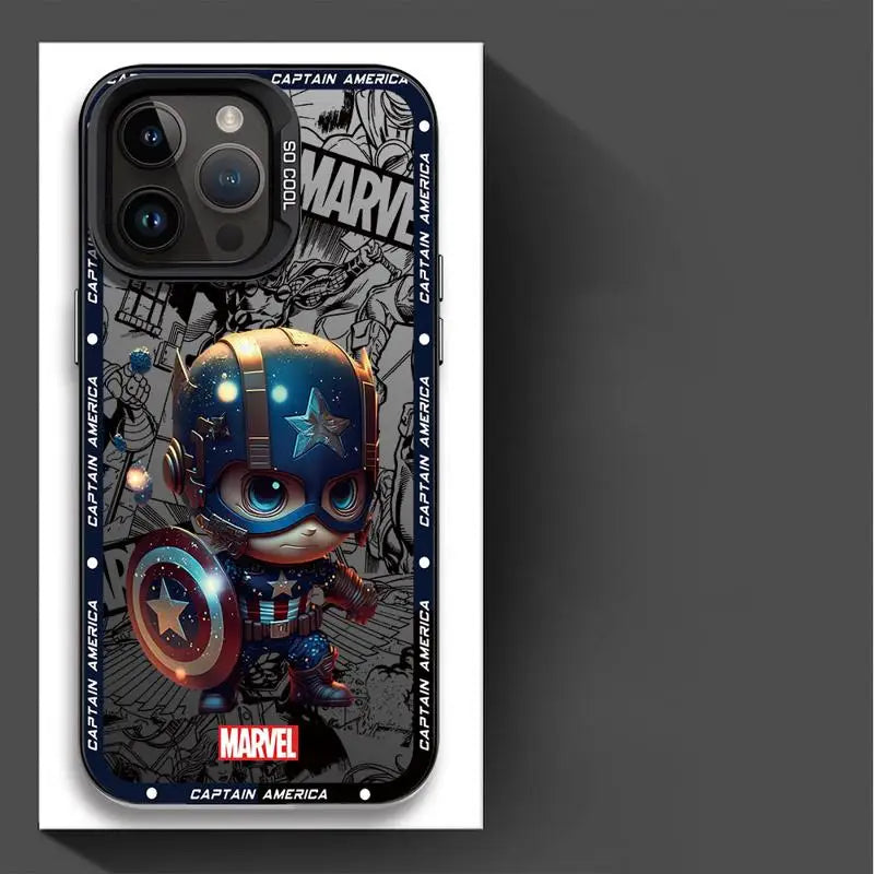 Funda de teléfono Marvel Ironman Deadpool para iPhone 16 15 14 13 12 11 , mate.