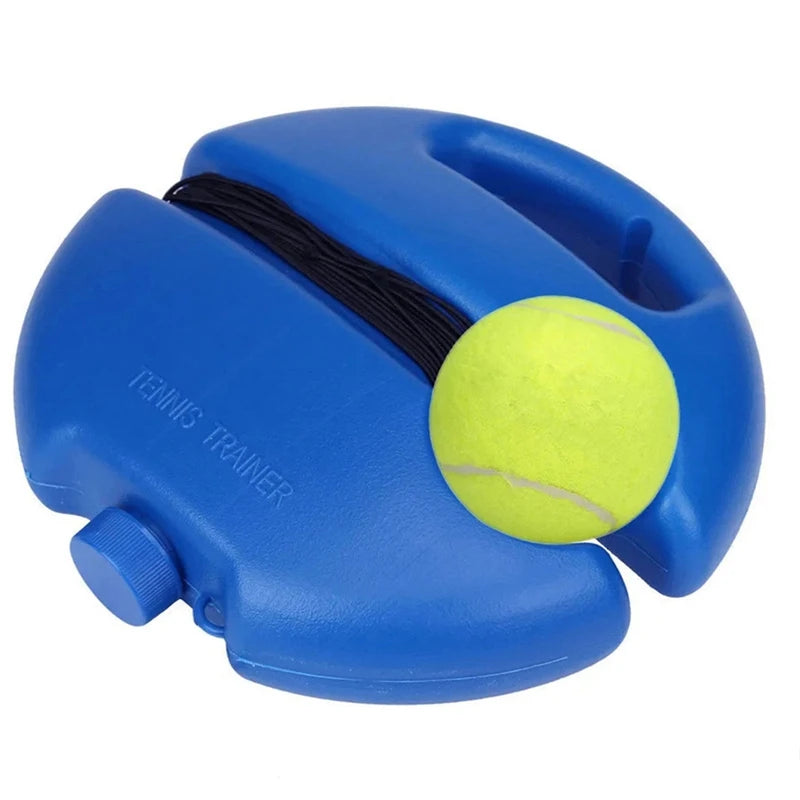 Entrenador de tenis con pelota de rebote para práctica.