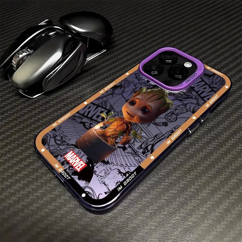 Funda de teléfono Marvel Ironman Deadpool para iPhone 16 15 14 13 12 11 , mate.