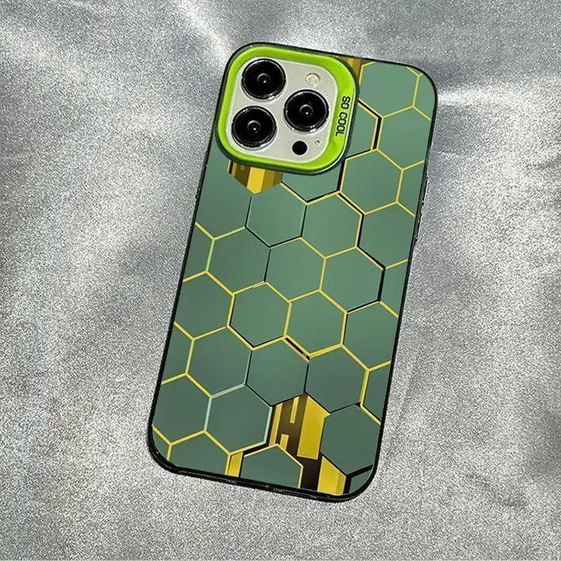 Funda de lujo estilo cubo panal Cyberpunk para iPhone 16 15 14 13 12 11 Xr Xs Max 8 7 Plus , suave, antichoque, estilo Y2K INS.