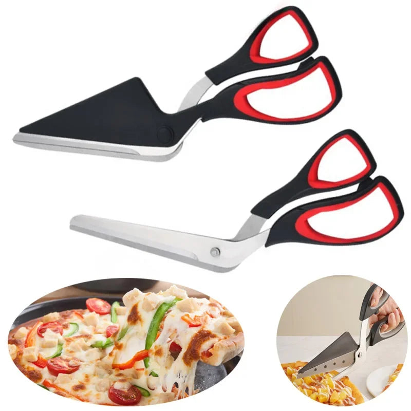 Tijeras de pizza profesionales, cuchillas afiladas desmontables de acero inoxidable, tijeras cortadoras de pizza, espátulas de pizza de fácil corte, herramientas cortadoras.