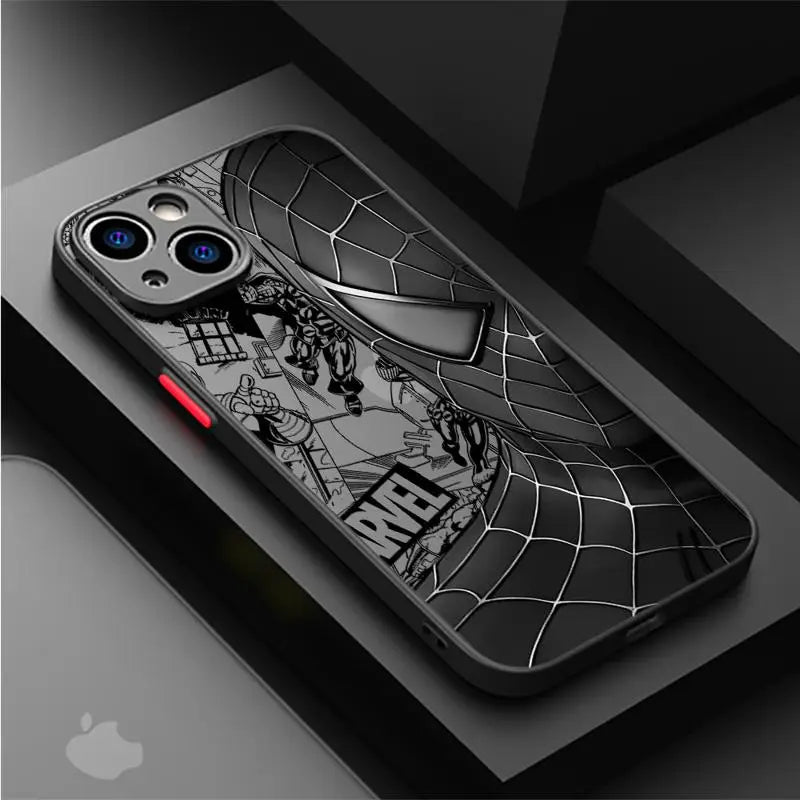 Funda de teléfono Marvel Spider-Man Venom para iPhone 11 12 13 14 15 16 , mate y carcasa dura.