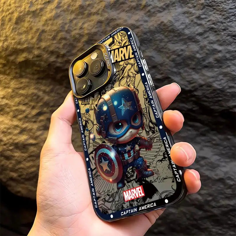 Funda de teléfono Marvel Ironman Deadpool para iPhone 16 15 14 13 12 11 , mate.