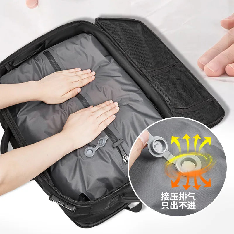 Travel Backpack - Airline Approved Carry-On Luggage Bag, Vacuum Compression, Waterproof, for Laptop, Business and School.