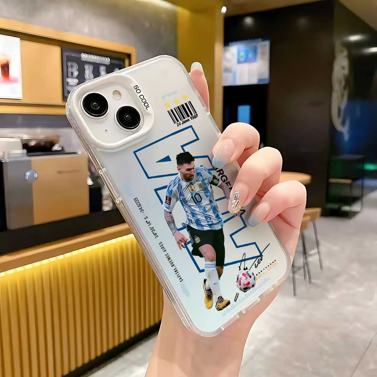 Funda trasera mate Popular No.10 para iPhone 16 15 14 13 12 11 X XR XS 8 7 Plus, anticaídas, M-Messi CR7 NJR.