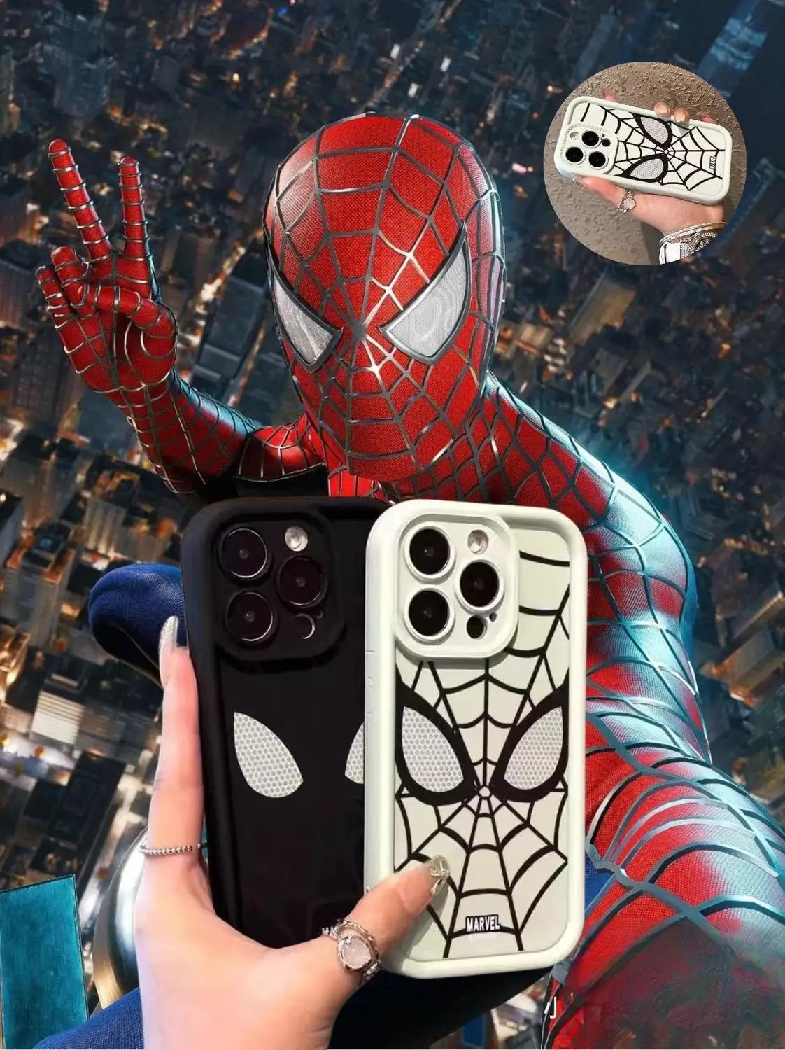 Funda de teléfono TPU suave multietapa de Spider Man para iPhone 14 Pro 15 16 Plus 13 Pro Max 12 11 X XS XR 7 8 Plus .