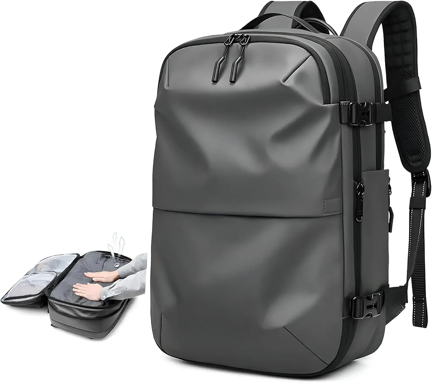 Travel Backpack - Airline Approved Carry-On Luggage Bag, Vacuum Compression, Waterproof, for Laptop, Business and School.