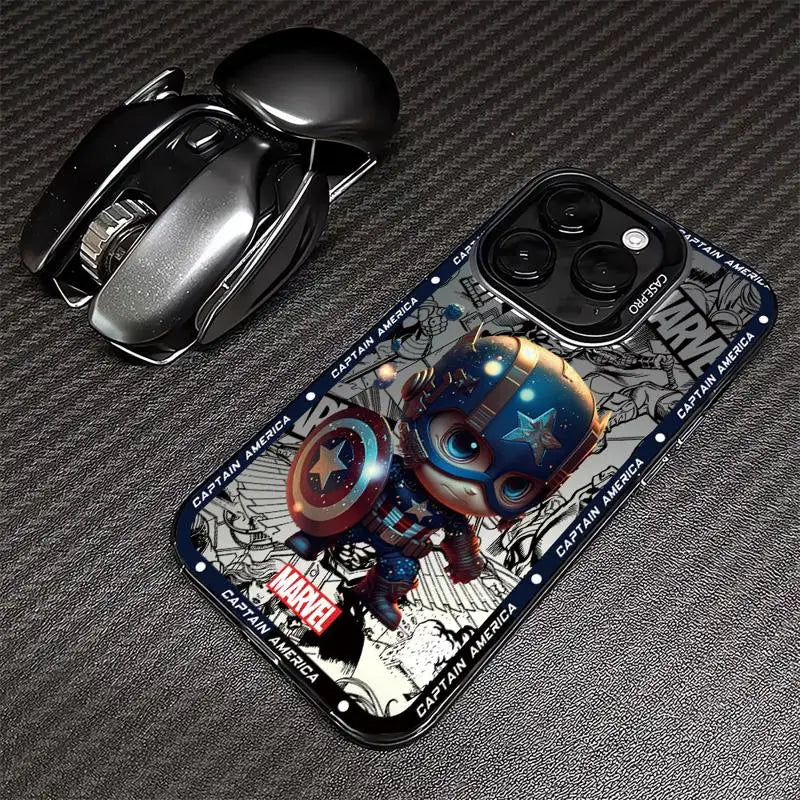 Funda de teléfono Marvel Ironman Deadpool para iPhone 16 15 14 13 12 11 , mate.