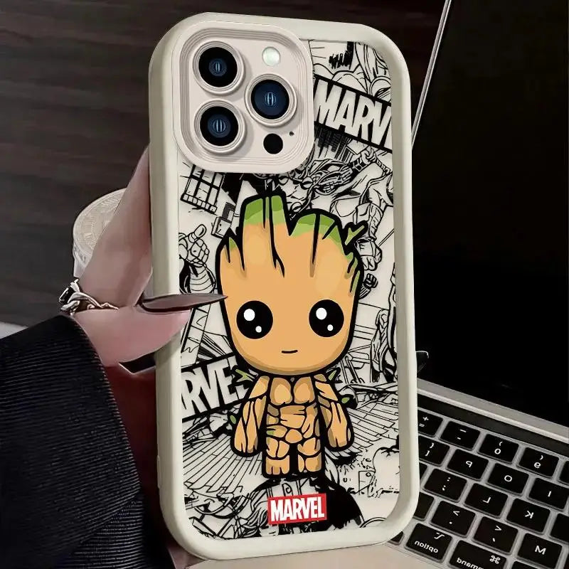 Funda de silicona Marvel Deadpool Groot para iPhone 15 14 13 12 11 X XS XR, suave y linda.