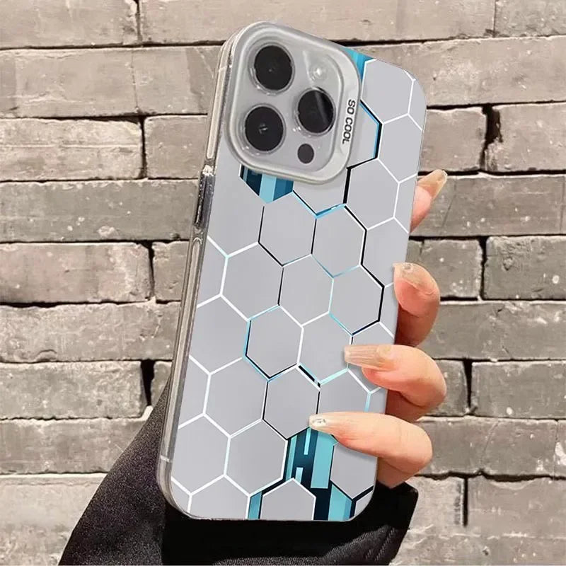 Funda de lujo estilo cubo panal Cyberpunk para iPhone 16 15 14 13 12 11 Xr Xs Max 8 7 Plus , suave, antichoque, estilo Y2K INS.