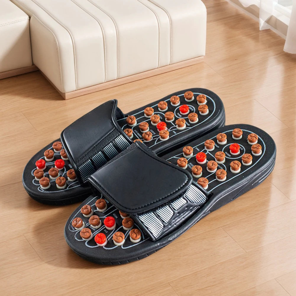 Acupressure Massage Slippers - Foot Reflexology, Blood Circulation Stimulation, Adjustable for Men and Women.