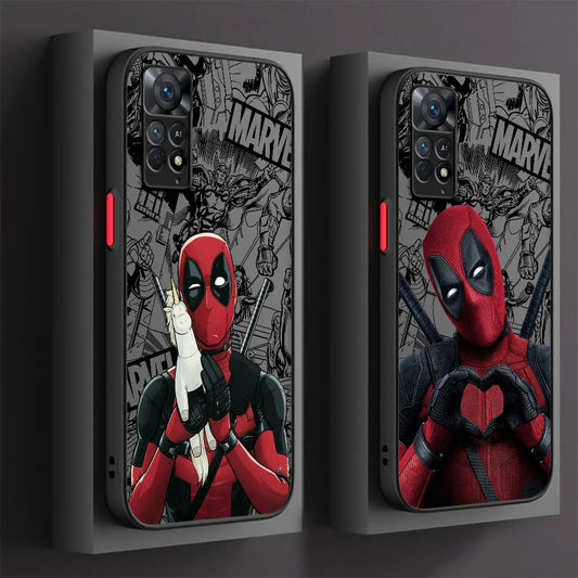 Funda para teléfono Xiaomi Redmi Note  11S 12S 10S 11 Pro 10 Pro 11T 12 13 Pro, mate Marvel Deadpool, clara y dura PC.