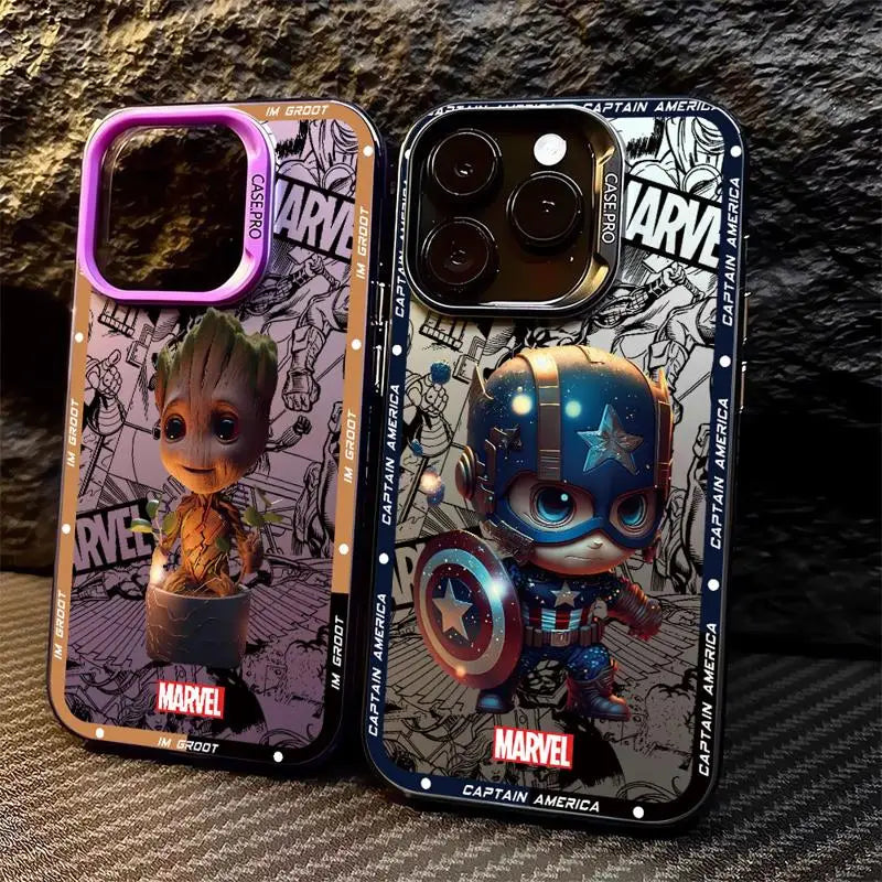 Funda de teléfono Marvel Ironman Deadpool para iPhone 16 15 14 13 12 11 , mate.