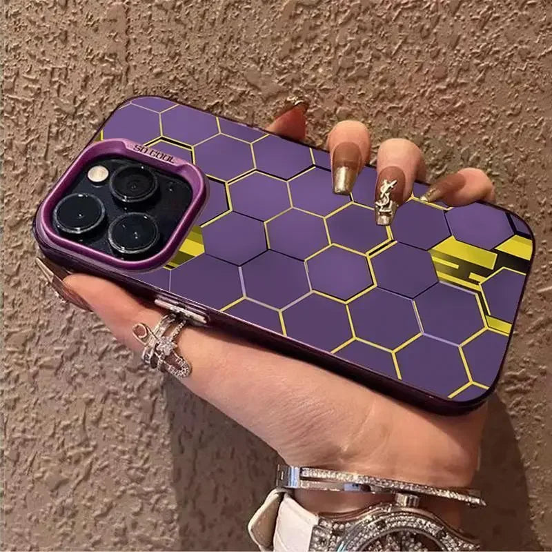 Funda de lujo estilo cubo panal Cyberpunk para iPhone 16 15 14 13 12 11 Xr Xs Max 8 7 Plus , suave, antichoque, estilo Y2K INS.