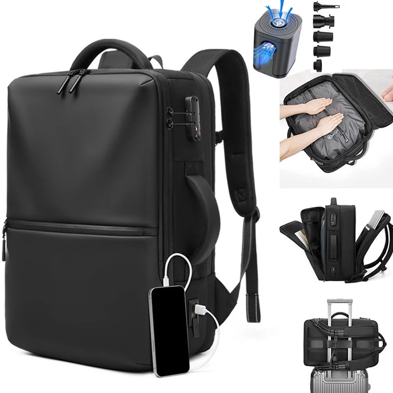 Travel Backpack - Airline Approved Carry-On Luggage Bag, Vacuum Compression, Waterproof, for Laptop, Business and School.