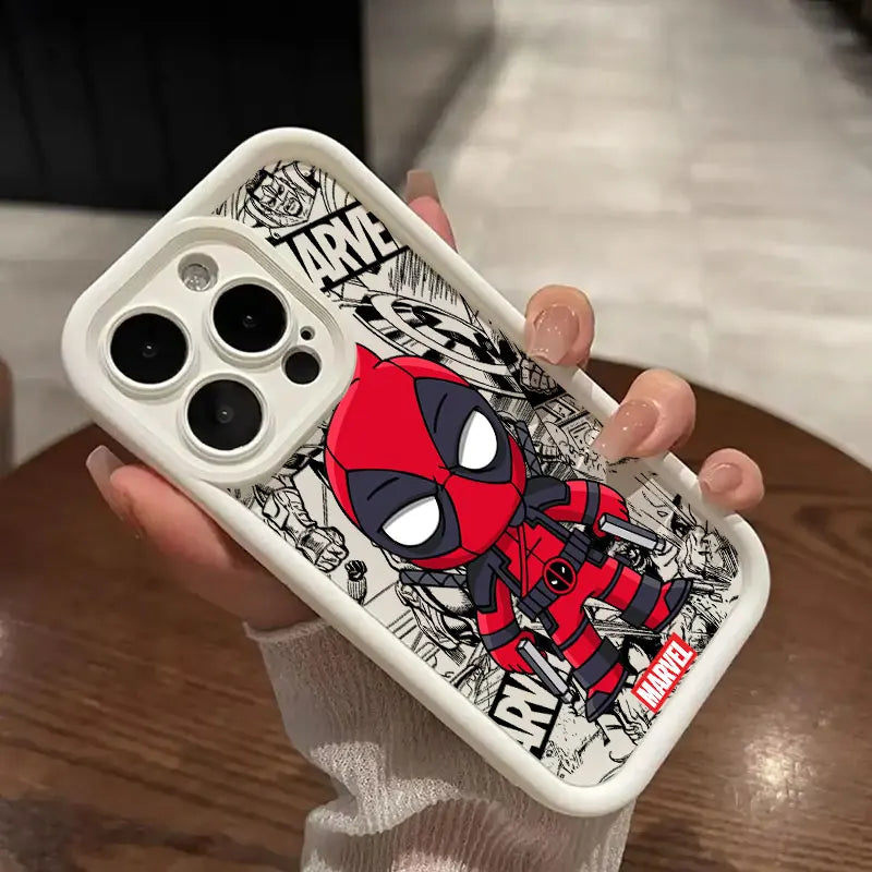 Funda de teléfono Marvel Cartoon Venom Deadpool Groot para iPhone 16, 15, 14, 13, 12 11 X .