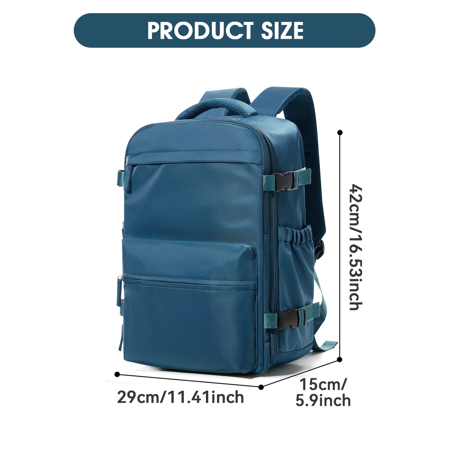 Mochila de viaje con compresión al vacío - Para hombres y mujeres, mochila universitaria, de negocios, portátil y compatible con cabina de avión.