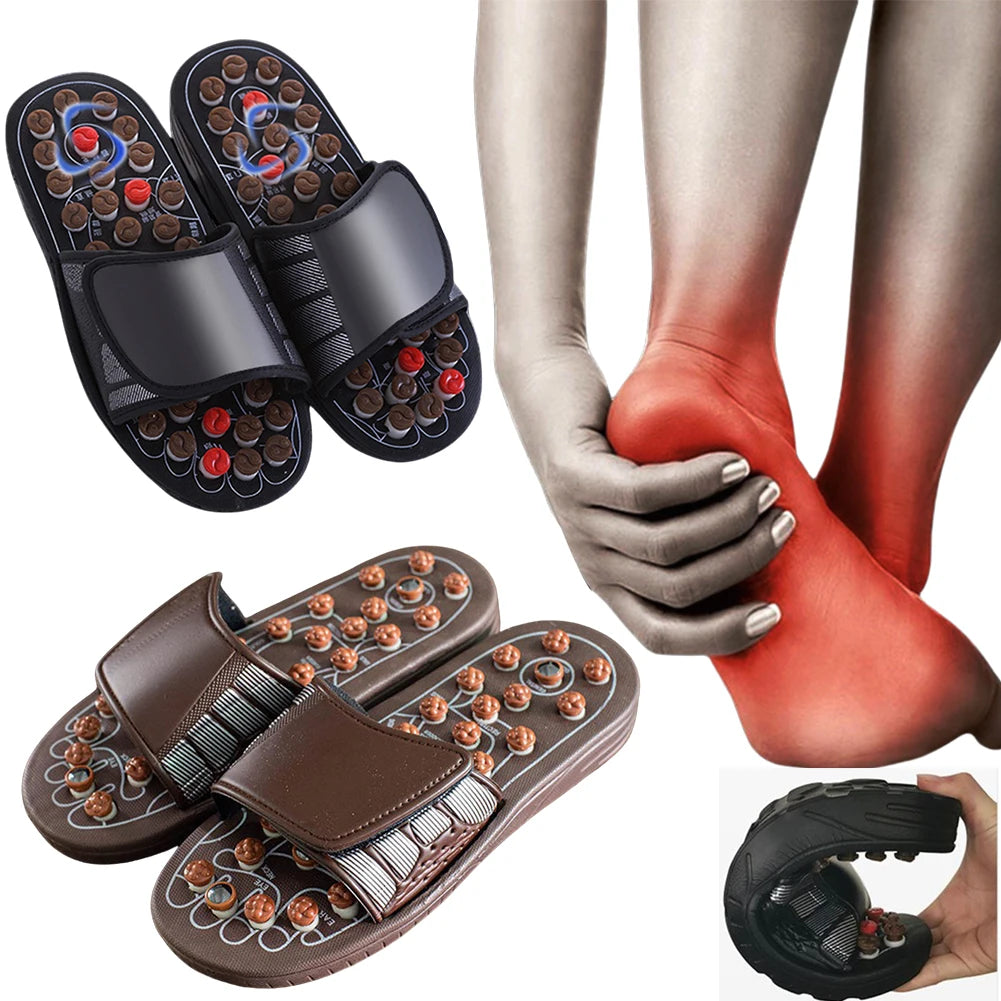 Acupressure Massage Slippers - Foot Reflexology, Blood Circulation Stimulation, Adjustable for Men and Women.