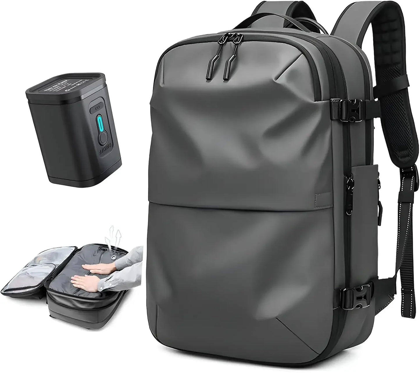 Travel Backpack - Airline Approved Carry-On Luggage Bag, Vacuum Compression, Waterproof, for Laptop, Business and School.