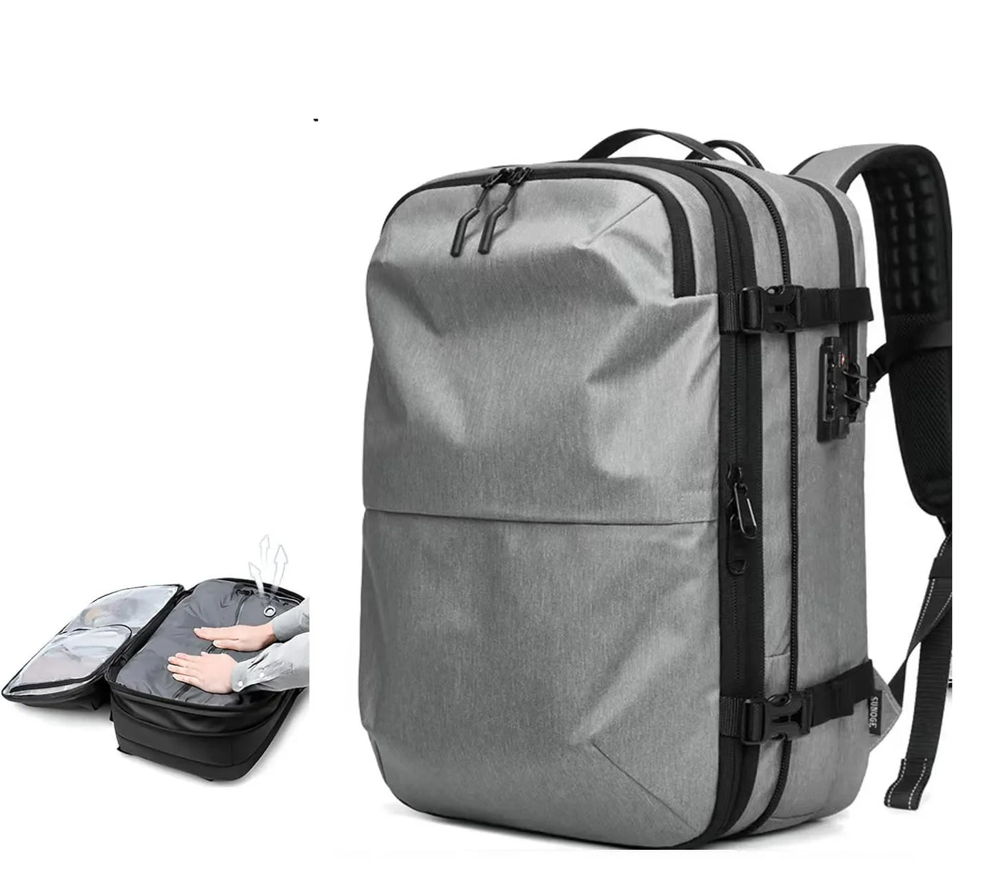 Travel Backpack - Airline Approved Carry-On Luggage Bag, Vacuum Compression, Waterproof, for Laptop, Business and School.