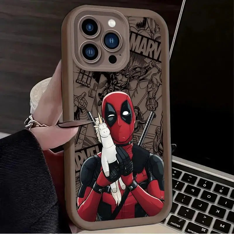 Funda de silicona Marvel Deadpool Groot para iPhone 15 14 13 12 11 X XS XR, suave y linda.