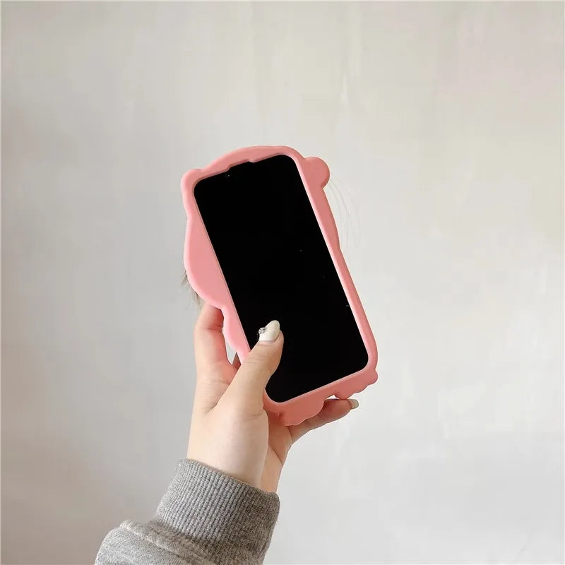 Funda de teléfono de silicona con dibujo divertido de castor para iPhone 16 15 14 13 12 11 Pro Max.