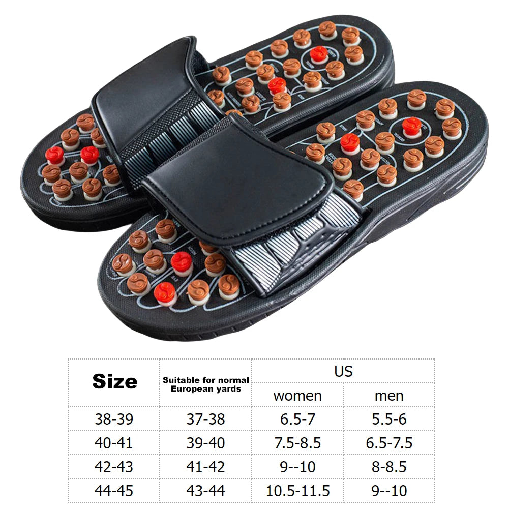 Acupressure Massage Slippers - Foot Reflexology, Blood Circulation Stimulation, Adjustable for Men and Women.