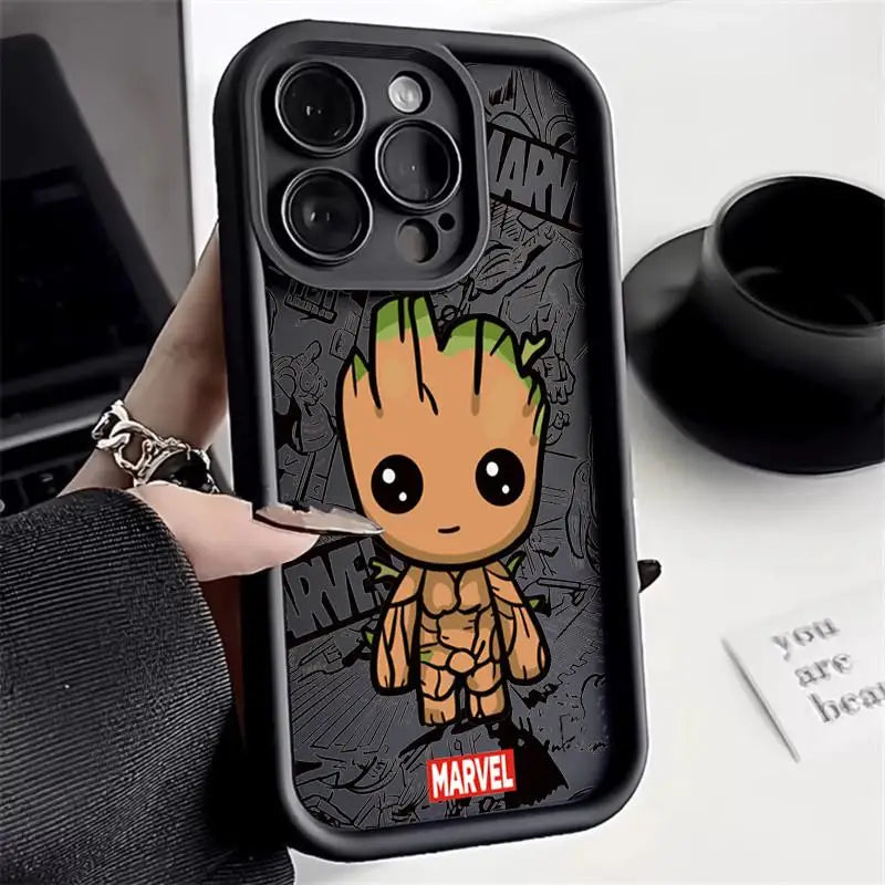 Funda de silicona Marvel Deadpool Groot para iPhone 15 14 13 12 11 X XS XR, suave y linda.