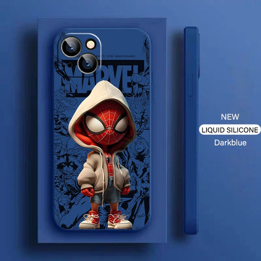 Funda de teléfono Marvel Spiderman Comics para iPhone 15 14 13 12 11 , de silicona líquida suave.